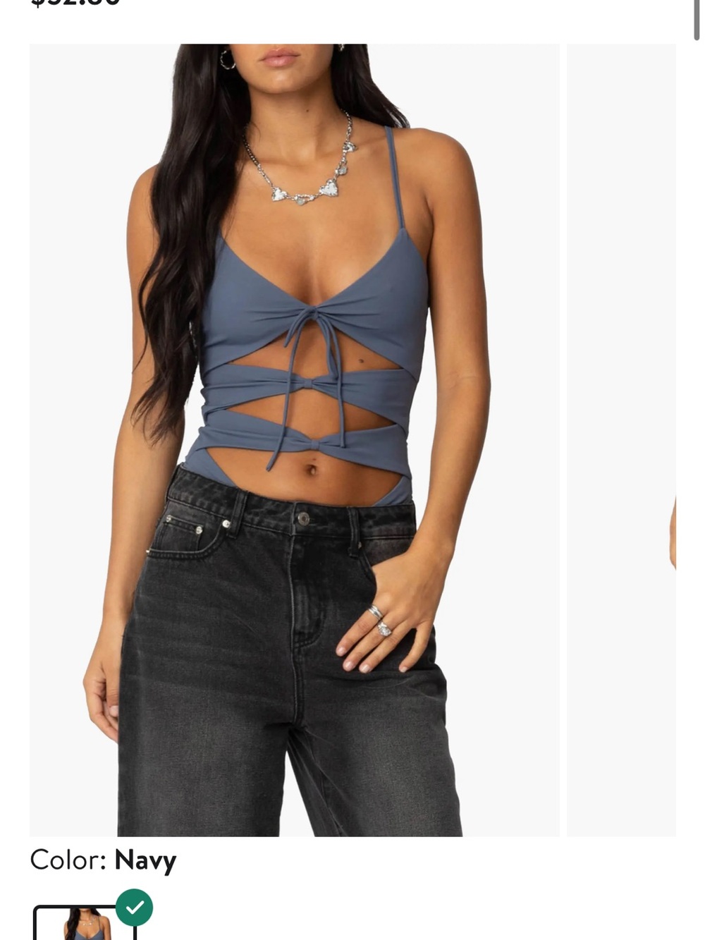 Edikted navy/grey cutout body suit